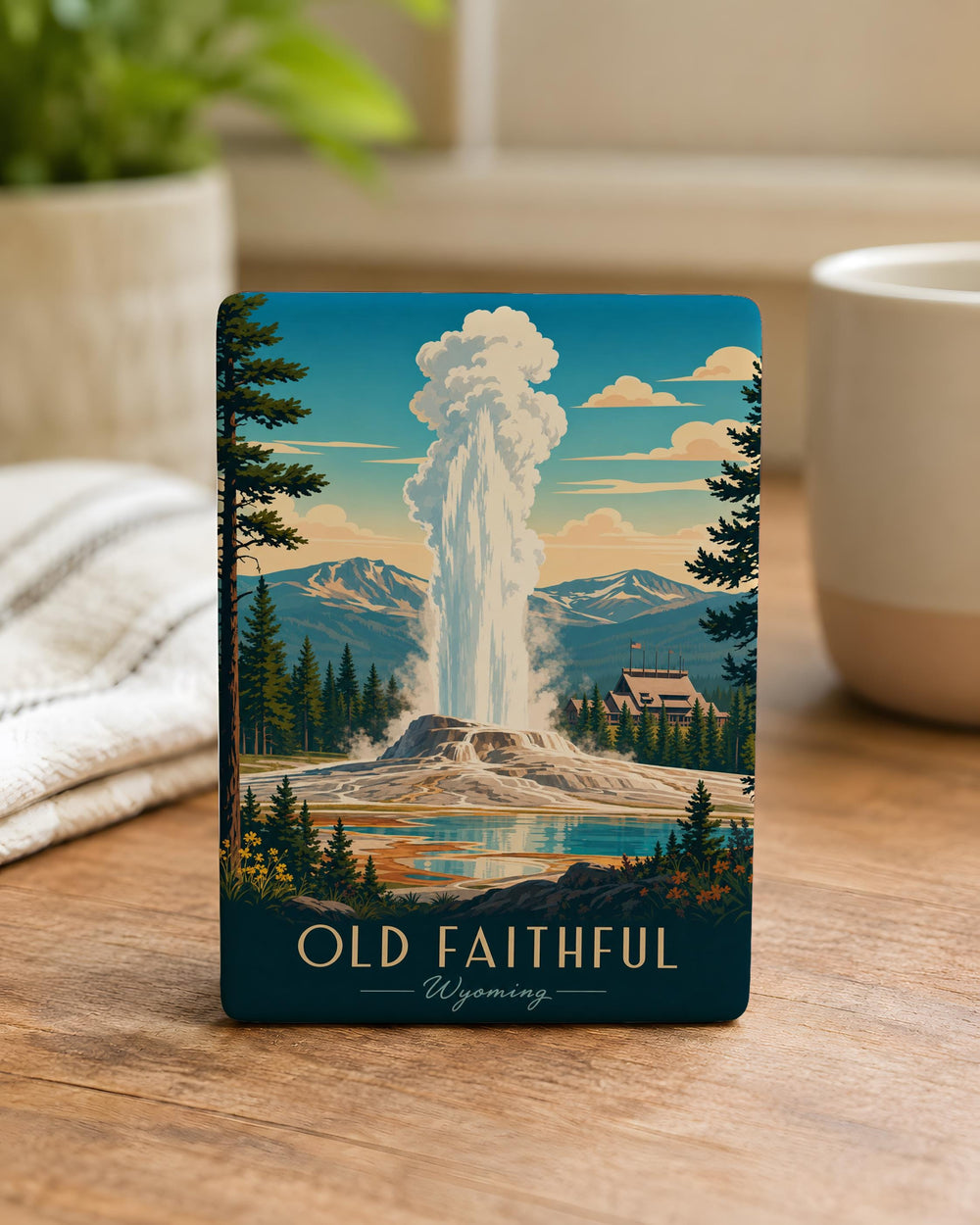 Old Faithful Geyser Yellowstone National Park Fridge Magnet, Wyoming Travel Souvenir Magnet, Geyser Eruption Magnet