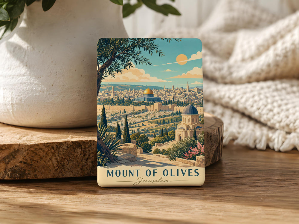 Mount of Olives Fridge Magnet, Jerusalem Holy Land Souvenir Magnet, Biblical Israel Christian Gift Magnet