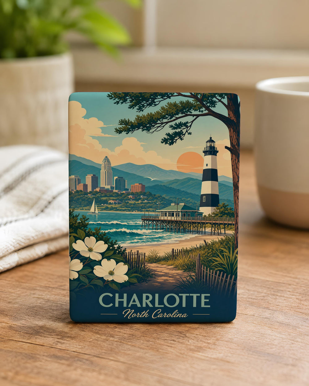 North Carolina Fridge Magnet, North Carolina Souvenir Magnet, North Carolina Travel Gift, North Carolina State Magnet