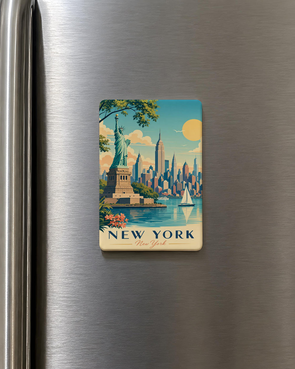 New York Fridge Magnet, NYC Souvenir Magnet, New York City Landmark Magnet, Manhattan Skyline Magnet, Statue of Liberty Magnet