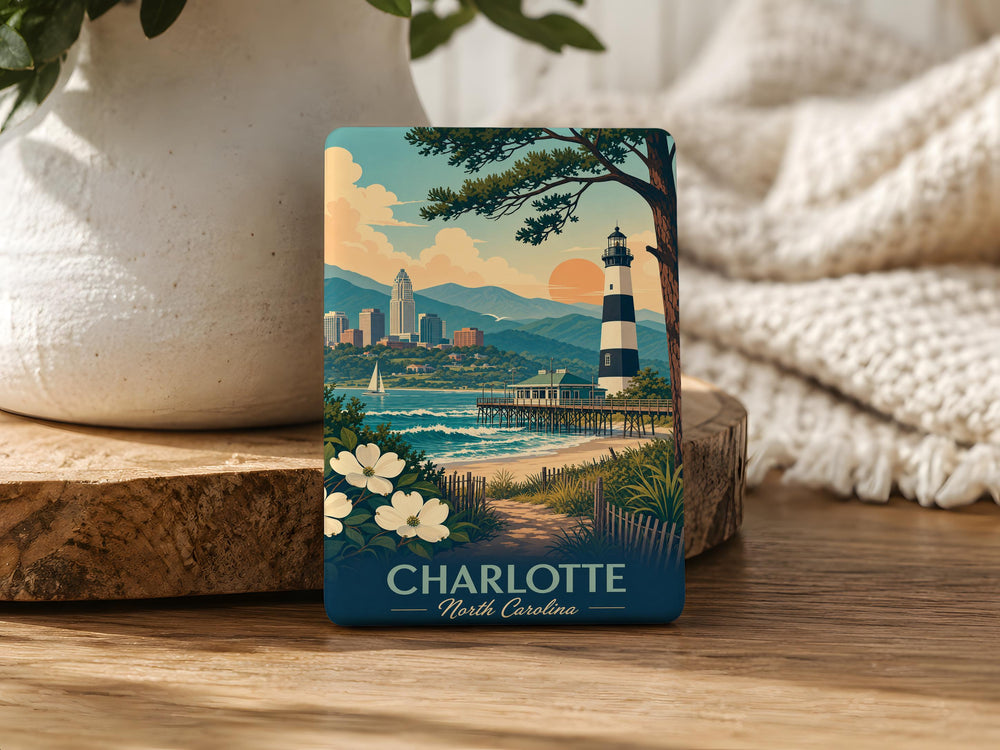 North Carolina Fridge Magnet, North Carolina Souvenir Magnet, North Carolina Travel Gift, North Carolina State Magnet