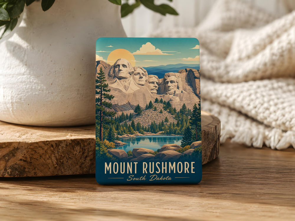 Mount Rushmore Fridge Magnet, South Dakota Landmark Souvenir Magnet, American Presidents Monument Kitchen Magnet