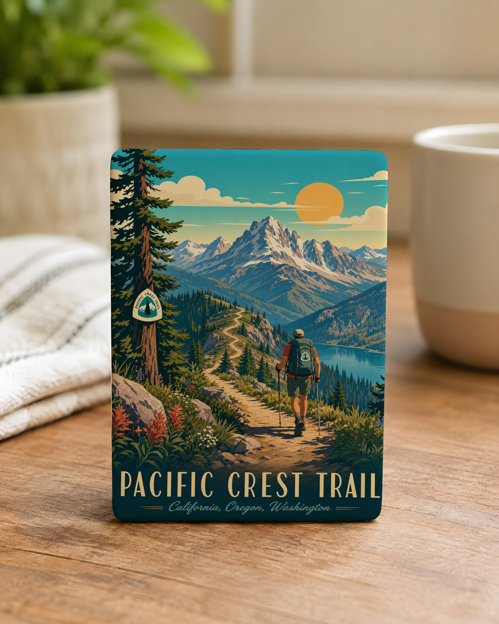 Pacific Crest Trail Fridge Magnet, PCT Hiking Trail Souvenir, West Coast Long Distance Trail Gift, Outdoor Adventure Magnet