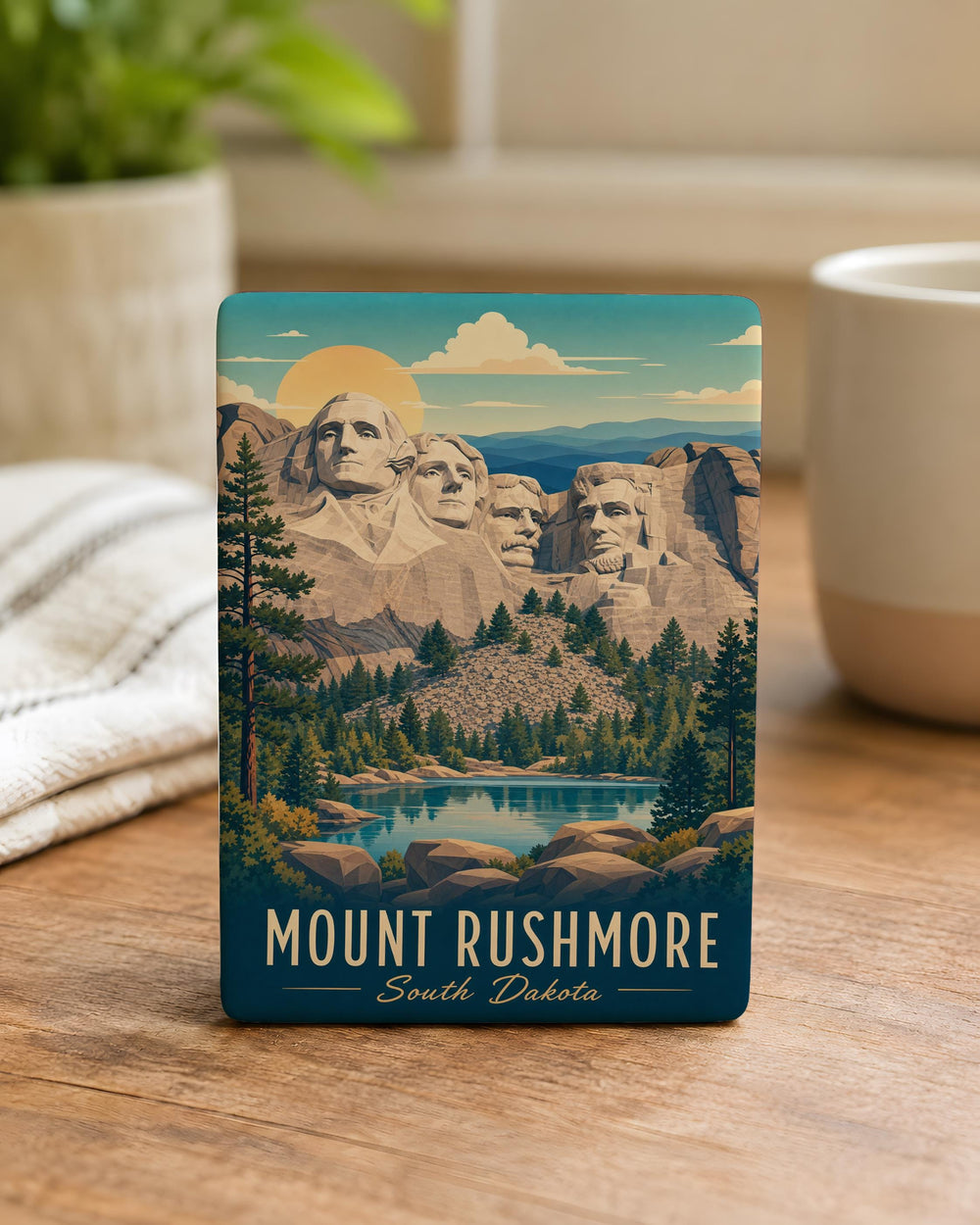 Mount Rushmore Fridge Magnet, South Dakota Landmark Souvenir Magnet, American Presidents Monument Kitchen Magnet