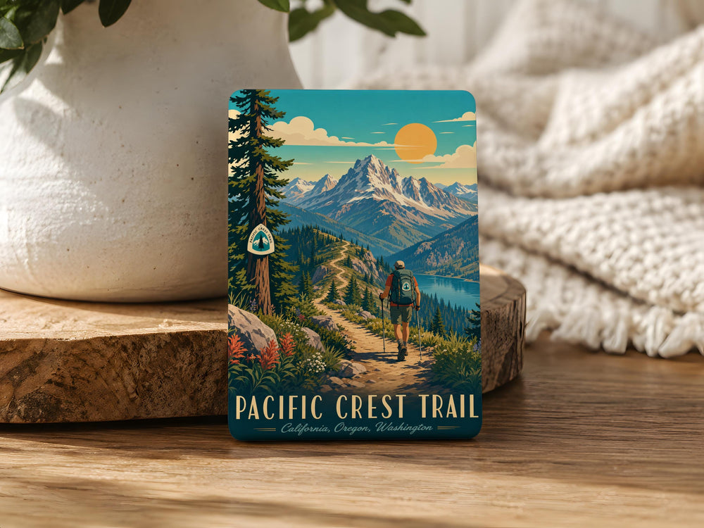 Pacific Crest Trail Fridge Magnet, PCT Hiking Trail Souvenir, West Coast Long Distance Trail Gift, Outdoor Adventure Magnet