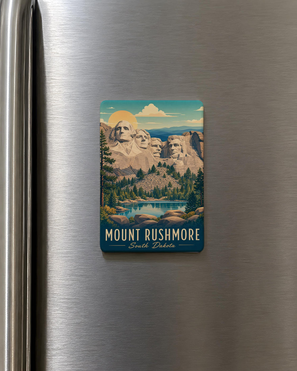 Mount Rushmore Fridge Magnet, South Dakota Landmark Souvenir Magnet, American Presidents Monument Kitchen Magnet