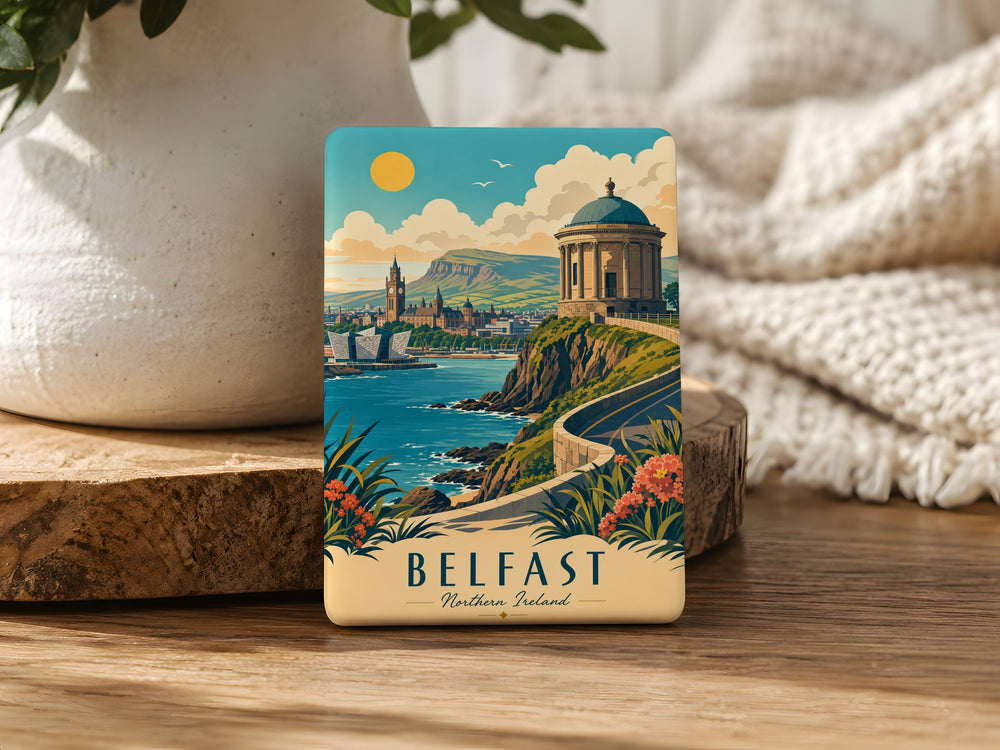 Northern Ireland Fridge Magnet, Belfast Landmark Souvenir, Giant’s Causeway Travel Keepsake, Irish Gift for Home Kitchen Decor