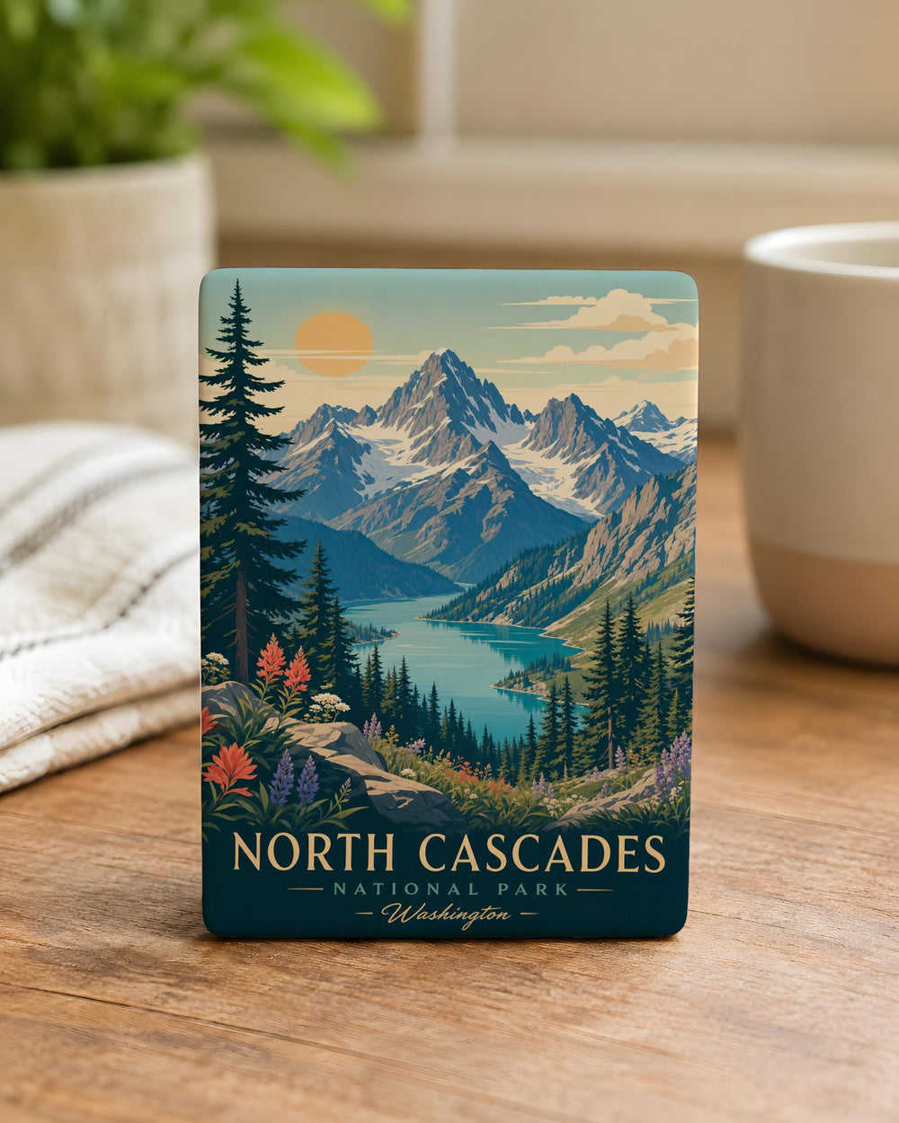 North Cascades National Park Fridge Magnet, Washington Mountains, Alpine Lakes, Scenic Wilderness Souvenir Magnet