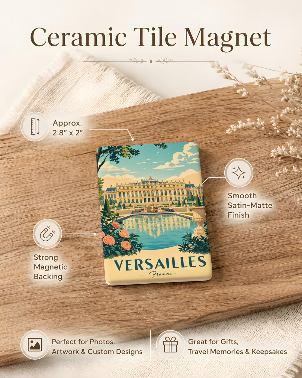 Palace of Versailles Fridge Magnet, Versailles France Souvenir Magnet, Royal Palace Landmark Magnet, French Chateau Magnet