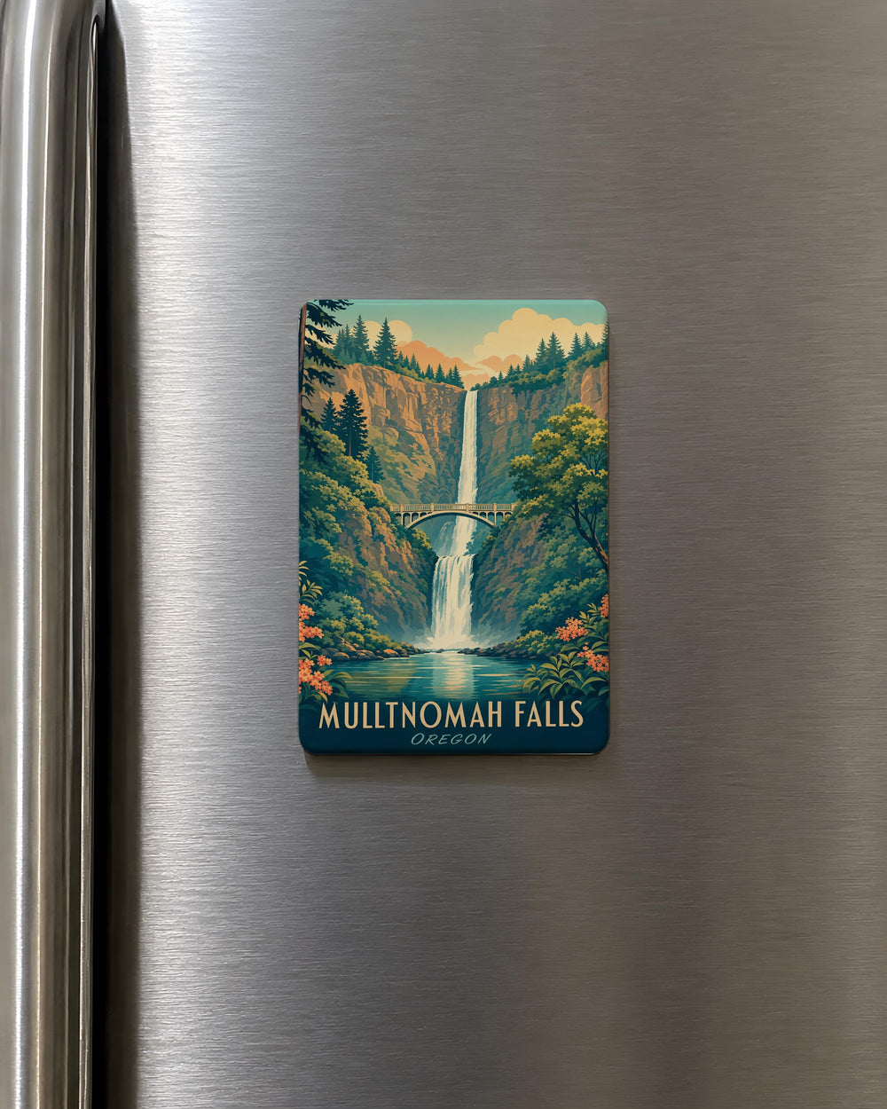 Multnomah Falls Fridge Magnet, Oregon Waterfall Souvenir, Columbia River Gorge Landmark Magnet, Pacific Northwest Travel Gift