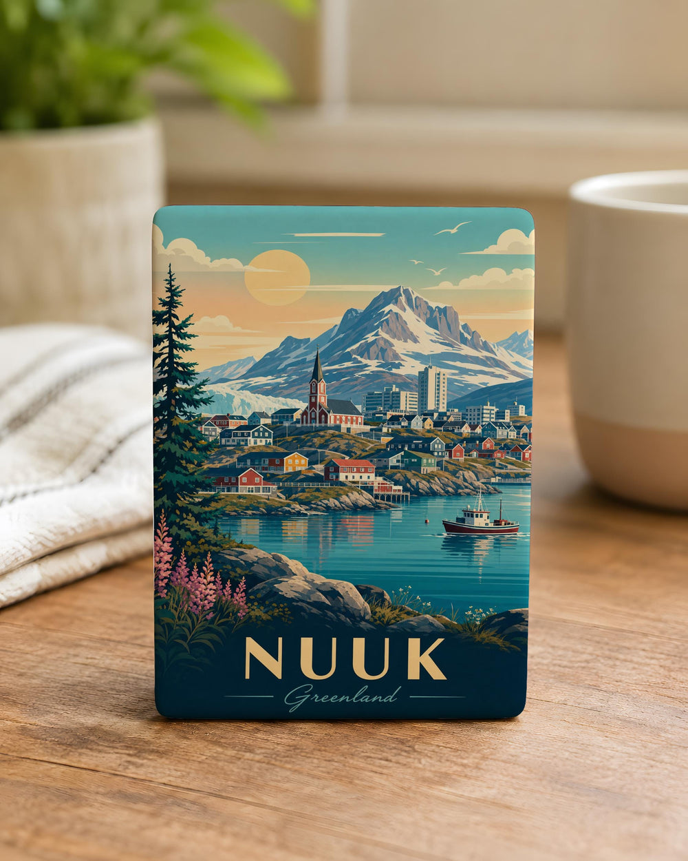 Nuuk Greenland Fridge Magnet, Nuuk City Souvenir Magnet, Greenland Travel Keepsake, Arctic Capital Landmark Magnet