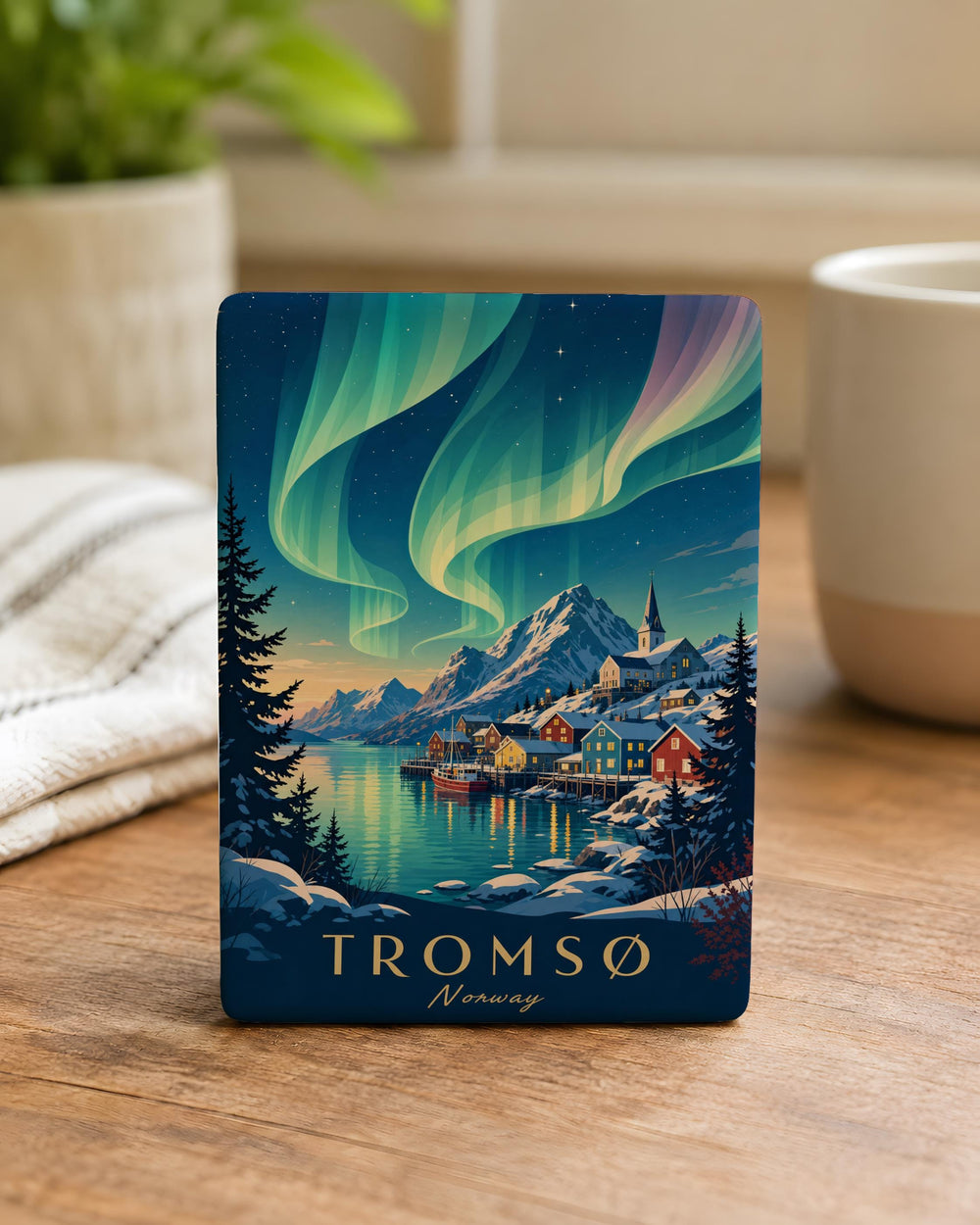 Northern Lights Fridge Magnet, Aurora Borealis Night Sky Magnet, Polar Lights Magnet, Arctic Sky Souvenir Magnet, Gift for Stargazers
