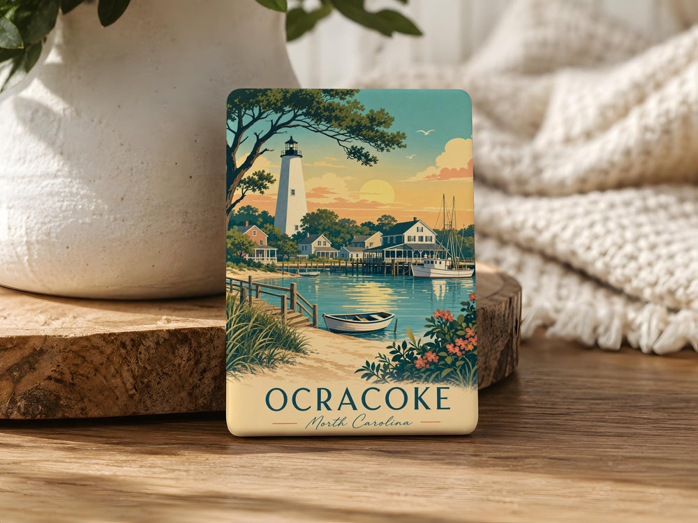 Ocracoke Fridge Magnet, Ocracoke Island Souvenir Magnet, North Carolina Outer Banks Travel Gift, Coastal Vacation Keepsake