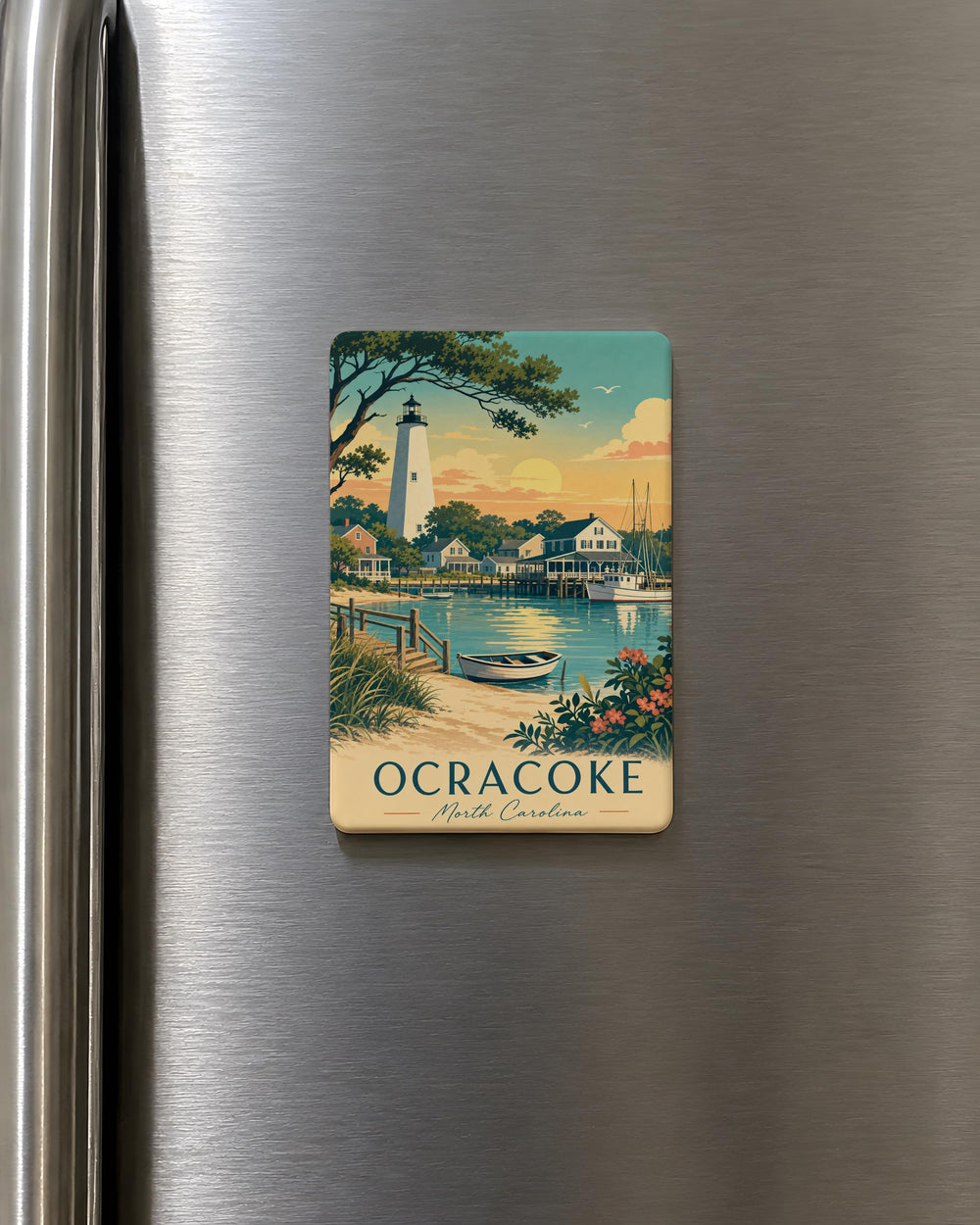 Ocracoke Fridge Magnet, Ocracoke Island Souvenir Magnet, North Carolina Outer Banks Travel Gift, Coastal Vacation Keepsake