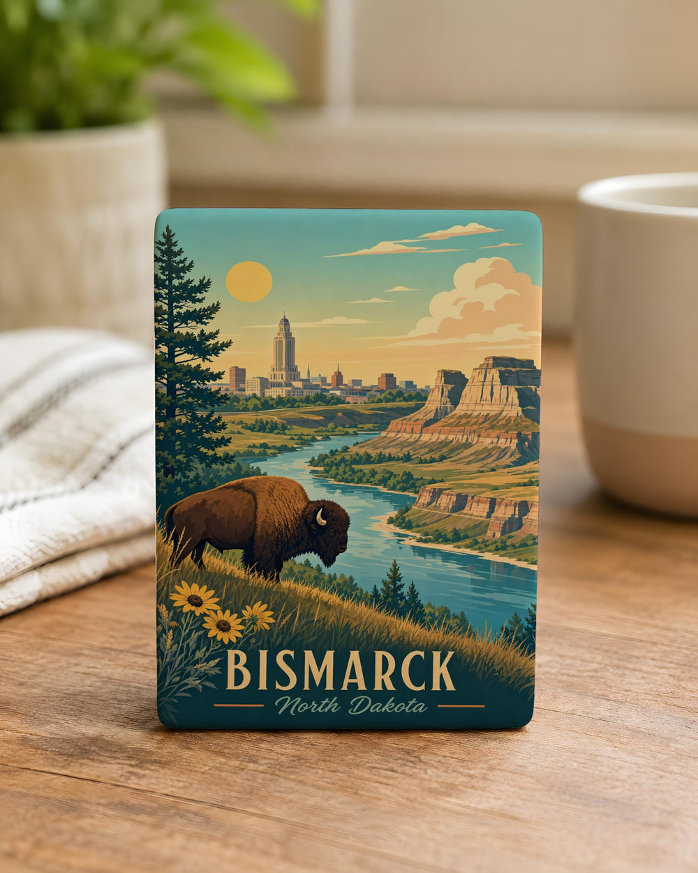 North Dakota Fridge Magnet, North Dakota State Souvenir Magnet, North Dakota Travel Gift, USA State Magnet, North Dakota Keepsake