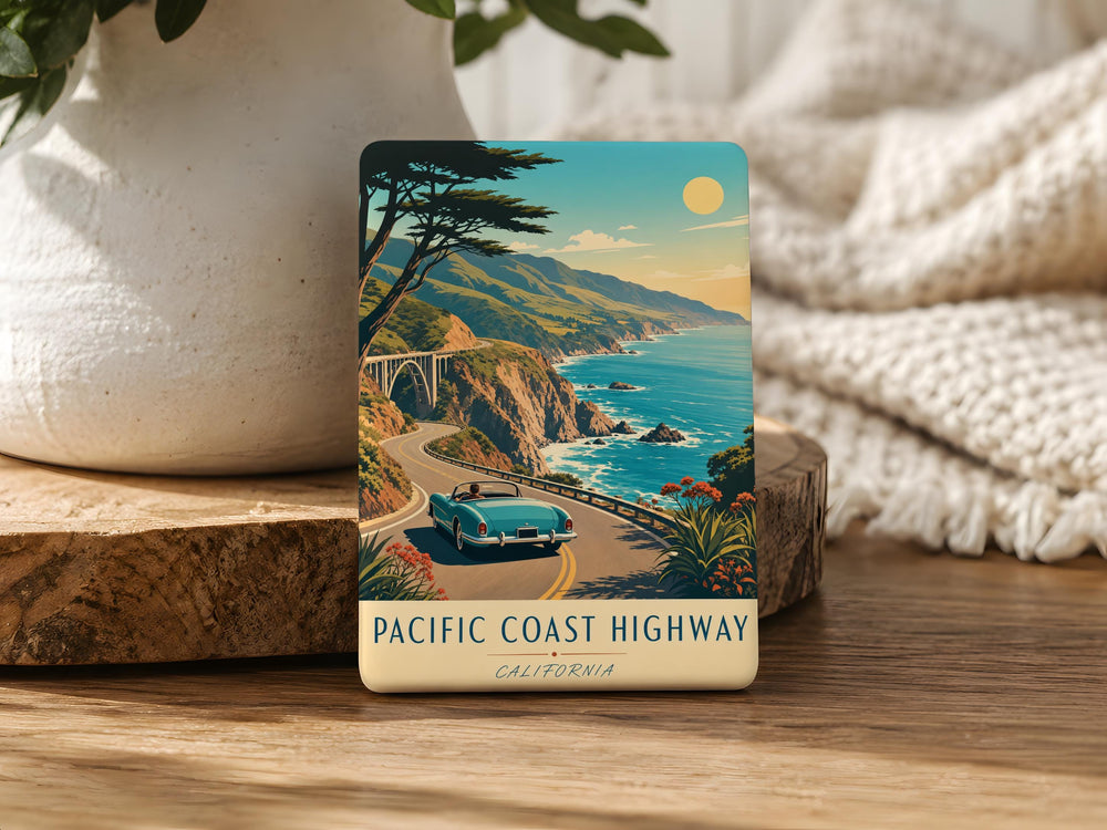 Pacific Coast Highway Fridge Magnet, California Coastal Road Trip Souvenir, Scenic Ocean Drive Landmark Gift