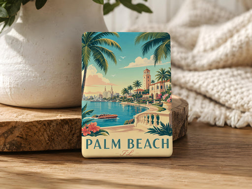 Palm Beach Florida Fridge Magnet, Palm Beach FL Souvenir Magnet, Coastal Beach Town Travel Keepsake Gift