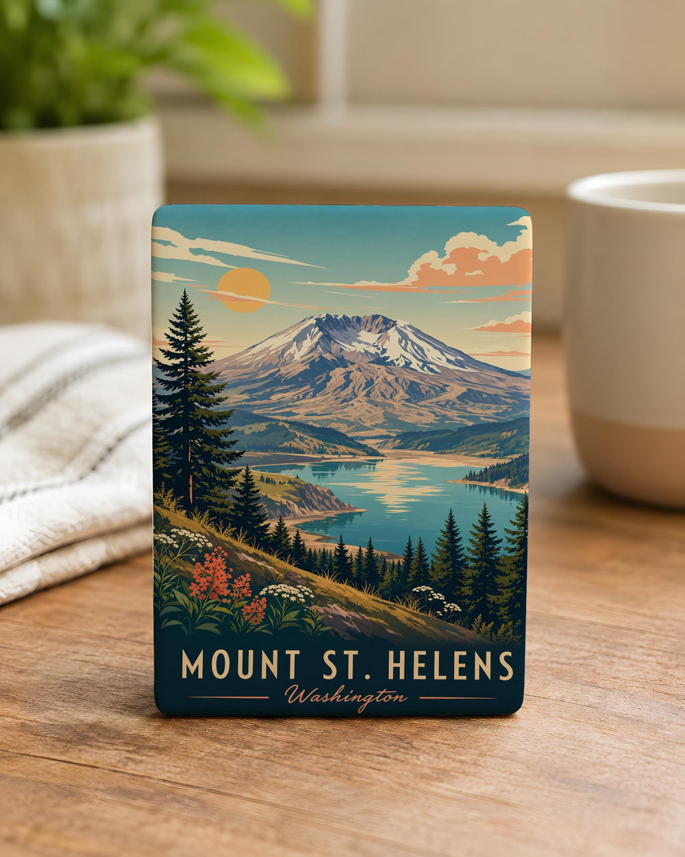 Mount St Helens Fridge Magnet, Washington Volcano Souvenir, Cascade Range Landmark, Pacific Northwest Travel Gift