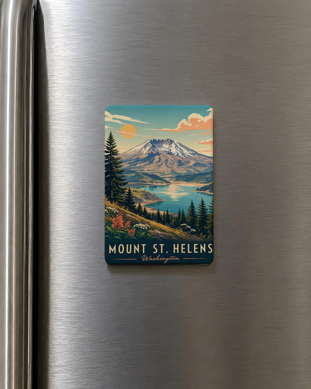 Mount St Helens Fridge Magnet, Washington Volcano Souvenir, Cascade Range Landmark, Pacific Northwest Travel Gift