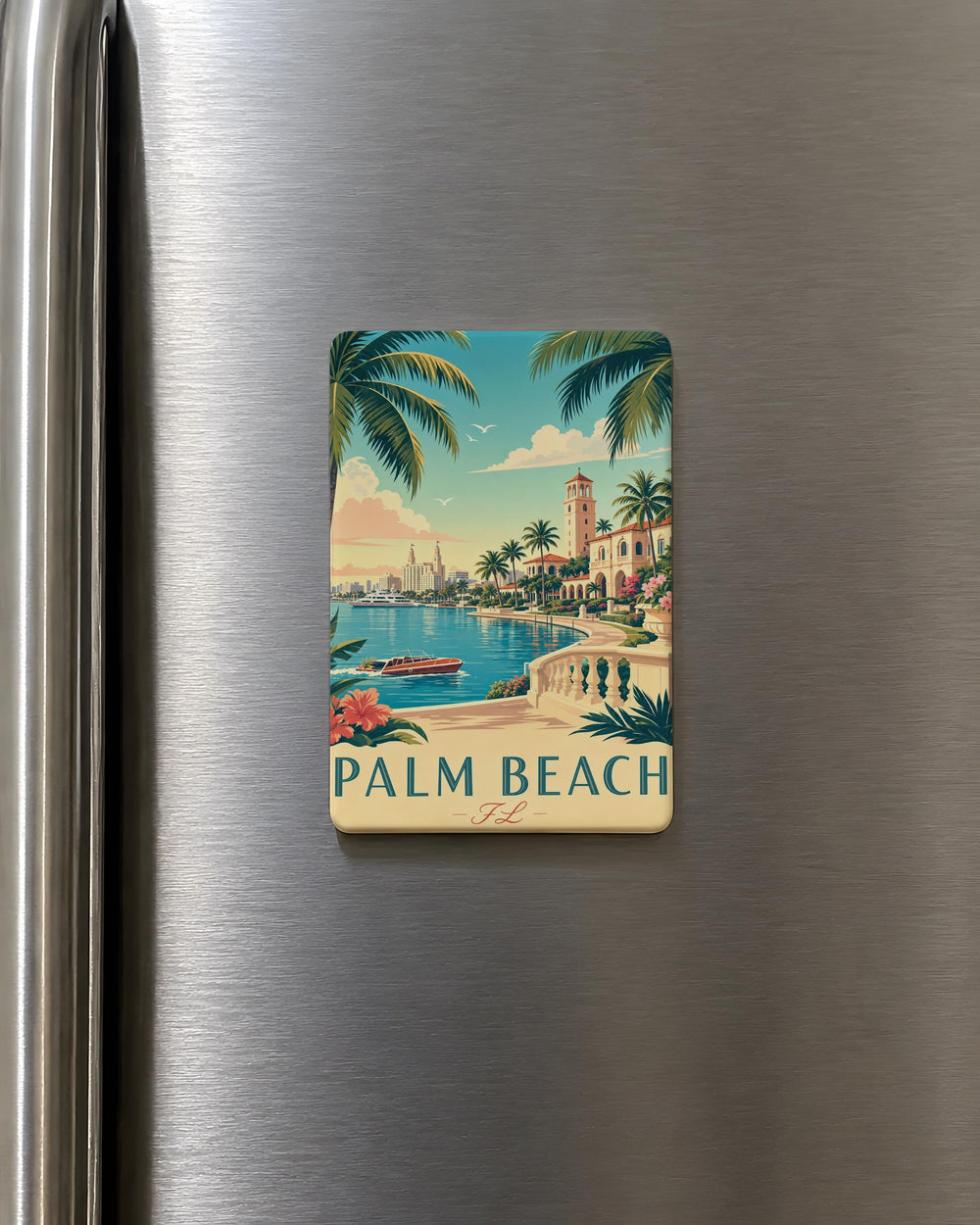 Palm Beach Florida Fridge Magnet, Palm Beach FL Souvenir Magnet, Coastal Beach Town Travel Keepsake Gift