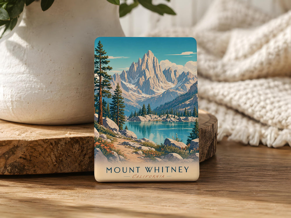 Mount Whitney Fridge Magnet, California Sierra Nevada Mountain Souvenir, Hiking Climbing Outdoor Adventure Gift