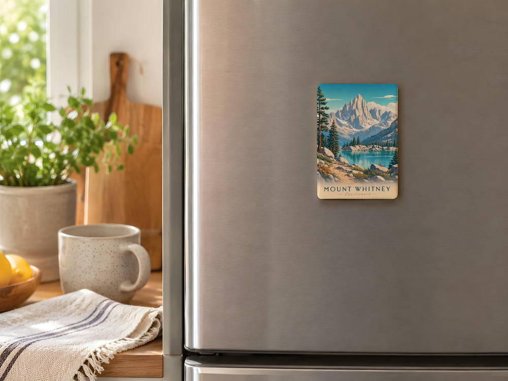Mount Whitney Fridge Magnet, California Sierra Nevada Mountain Souvenir, Hiking Climbing Outdoor Adventure Gift