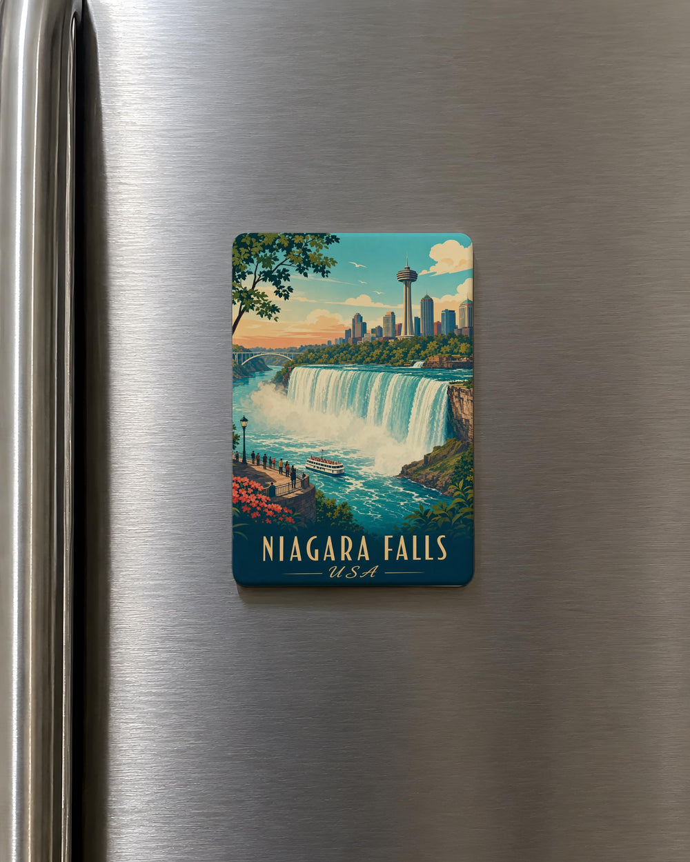 Niagara Falls USA Fridge Magnet, Waterfall Souvenir Magnet, New York Travel Gift, Canadian Border Landmark Keepsake Magnet
