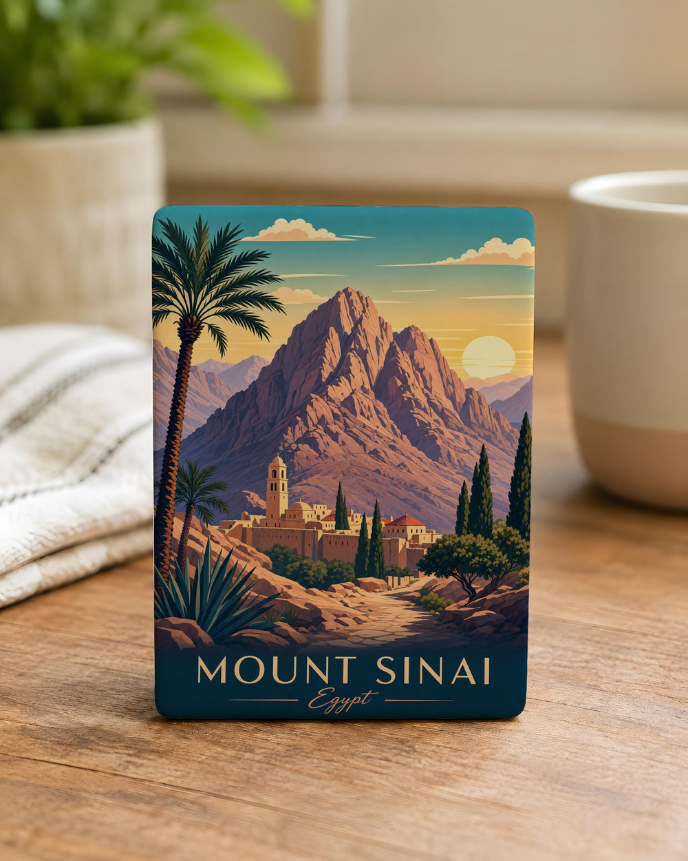 Mount Sinai Fridge Magnet, Holy Mountain Landmark Souvenir, Biblical Israel Travel Keepsake, Religious Gift for Pilgrims