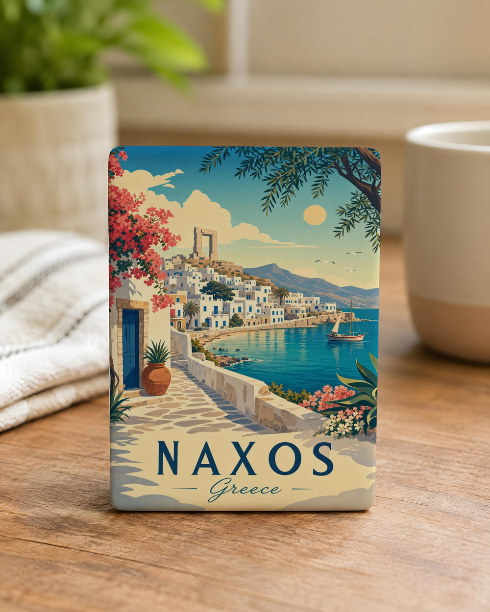Naxos Greece Fridge Magnet, Naxos Island Souvenir Magnet, Greek Cyclades Travel Keepsake, Naxos Landmark Magnet