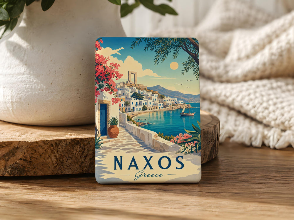 Naxos Greece Fridge Magnet, Naxos Island Souvenir Magnet, Greek Cyclades Travel Keepsake, Naxos Landmark Magnet