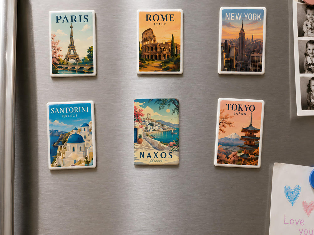 Naxos Greece Fridge Magnet, Naxos Island Souvenir Magnet, Greek Cyclades Travel Keepsake, Naxos Landmark Magnet