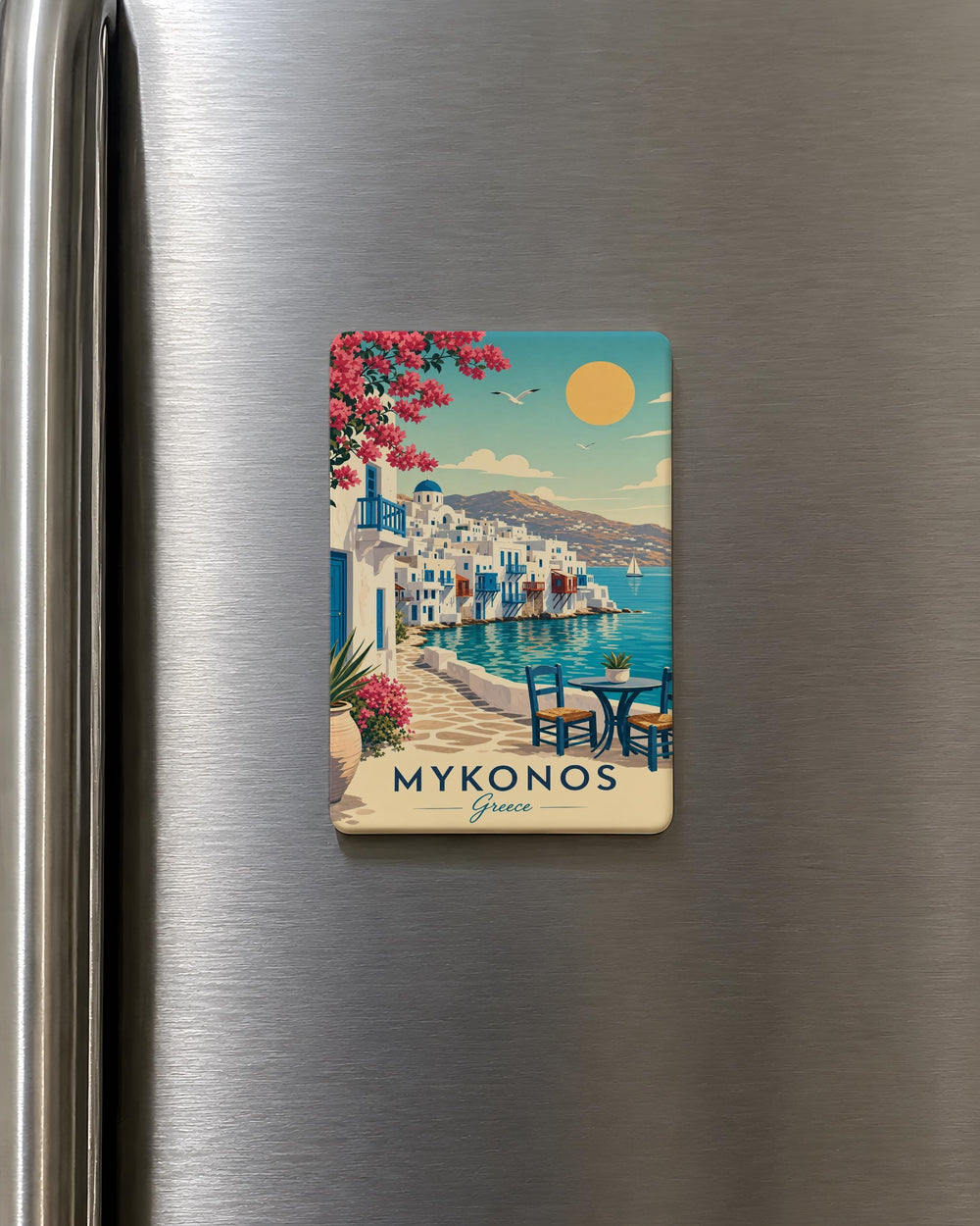 Mykonos Greece Fridge Magnet, Mykonos Island Souvenir, Greek Travel Gift, Cyclades Vacation Keepsake, Aegean Greece Magnet