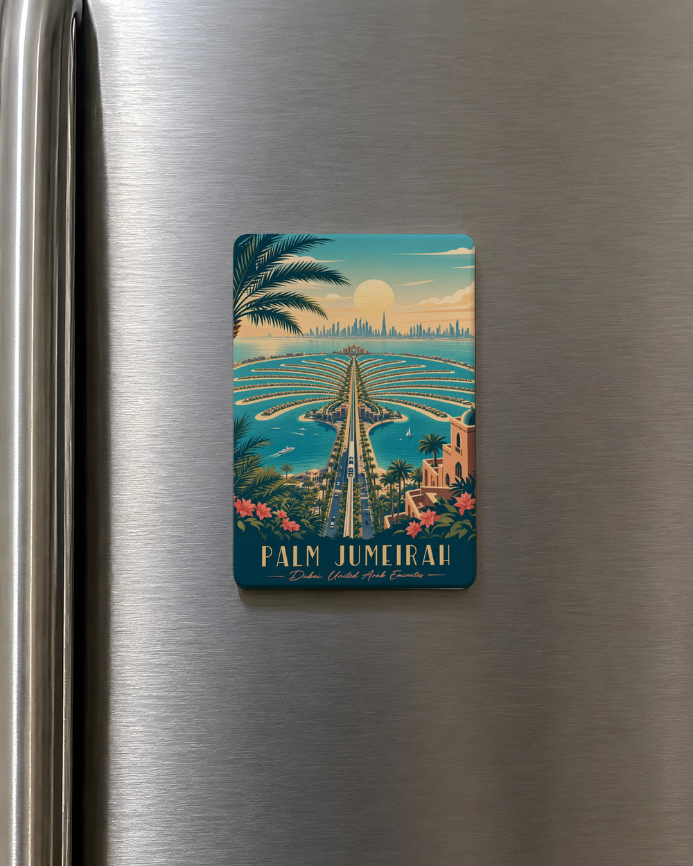 Palm Jumeirah Fridge Magnet, Dubai UAE Landmark Souvenir, Iconic Palm-Shaped Island Gift, Travel Keepsake Magnet