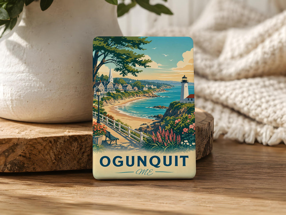 Ogunquit Maine Fridge Magnet, Ogunquit ME Souvenir Magnet, Coastal Maine Travel Gift, Beach Town Keepsake Magnet