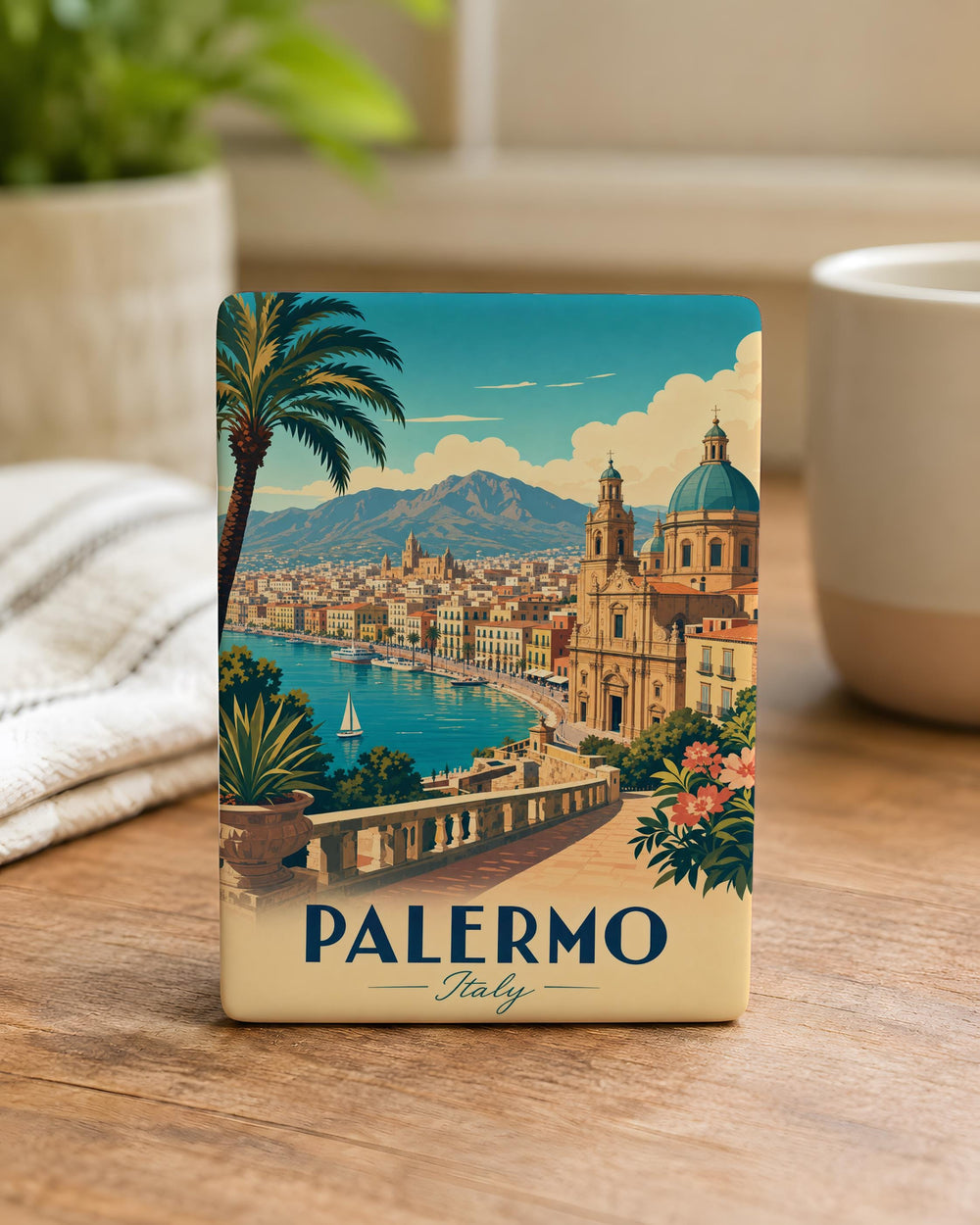 Palermo Italy Fridge Magnet, Sicily Travel Souvenir, Palermo City Landmark Keepsake, Italy Vacation Gift, Mediterranean Destination Magnet