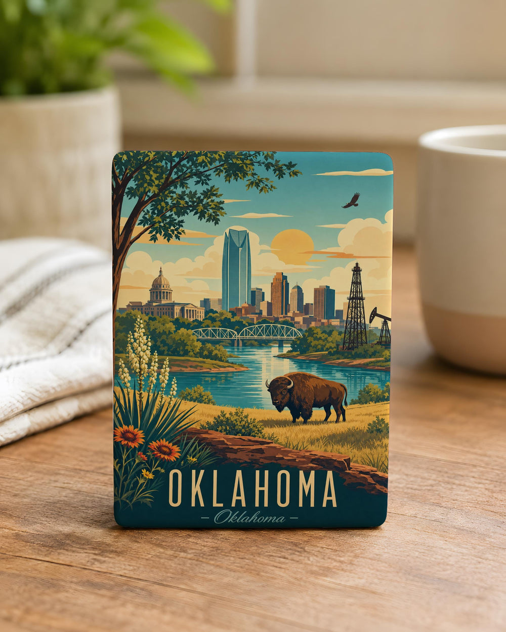 Oklahoma Fridge Magnet, Oklahoma State Souvenir Magnet, Oklahoma Travel Gift, Oklahoma Home Decor Magnet, Oklahoma Keepsake Magnet