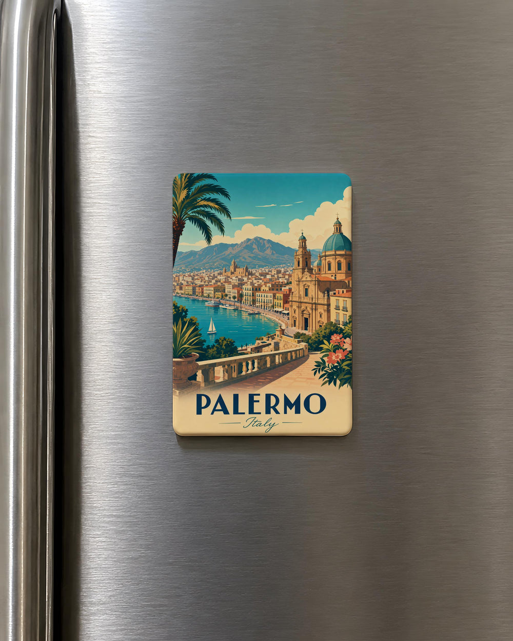 Palermo Italy Fridge Magnet, Sicily Travel Souvenir, Palermo City Landmark Keepsake, Italy Vacation Gift, Mediterranean Destination Magnet