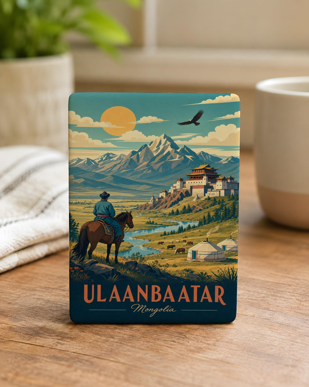 Mongolia Fridge Magnet, Mongolia Souvenir Magnet, Mongolia Travel Gift, Mongolia Map Magnet, Ulaanbaatar Magnet
