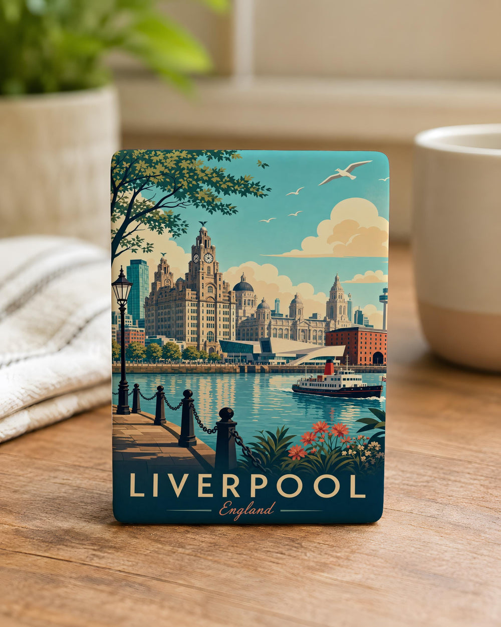 Liverpool England Fridge Magnet, Liverpool Souvenir Magnet, UK Travel Gift, Merseyside Landmark Keepsake, Refrigerator Magnet