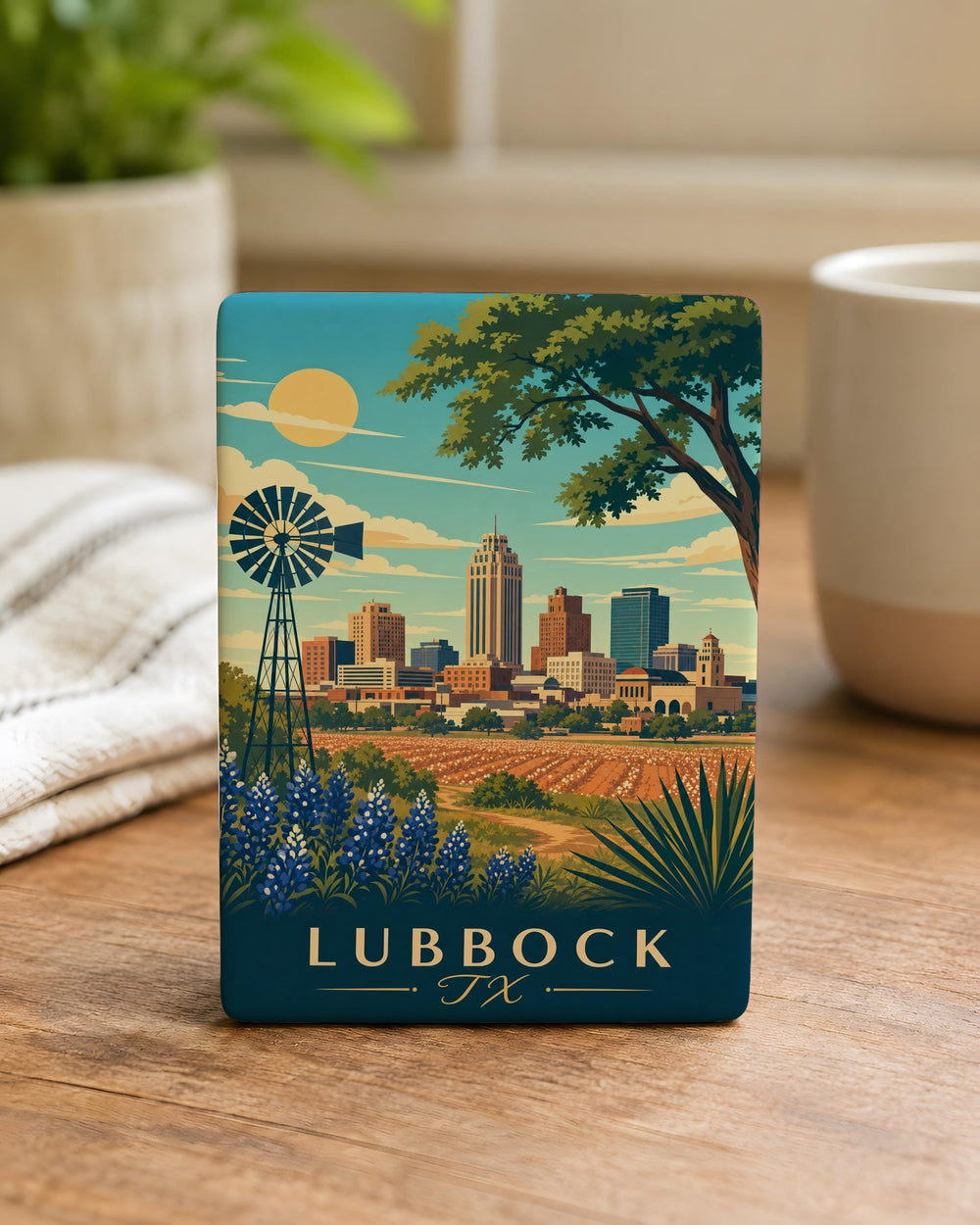 Lubbock TX Fridge Magnet, Lubbock Texas Souvenir Magnet, West Texas Travel Keepsake, Texas City Magnet Gift