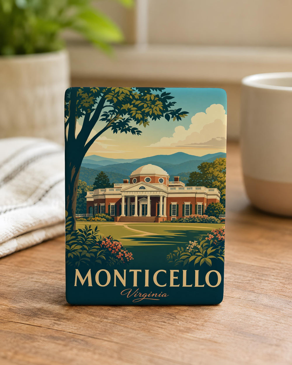 Monticello Fridge Magnet, Thomas Jefferson Home Souvenir, Charlottesville Virginia Landmark Magnet, Historic Estate Gift
