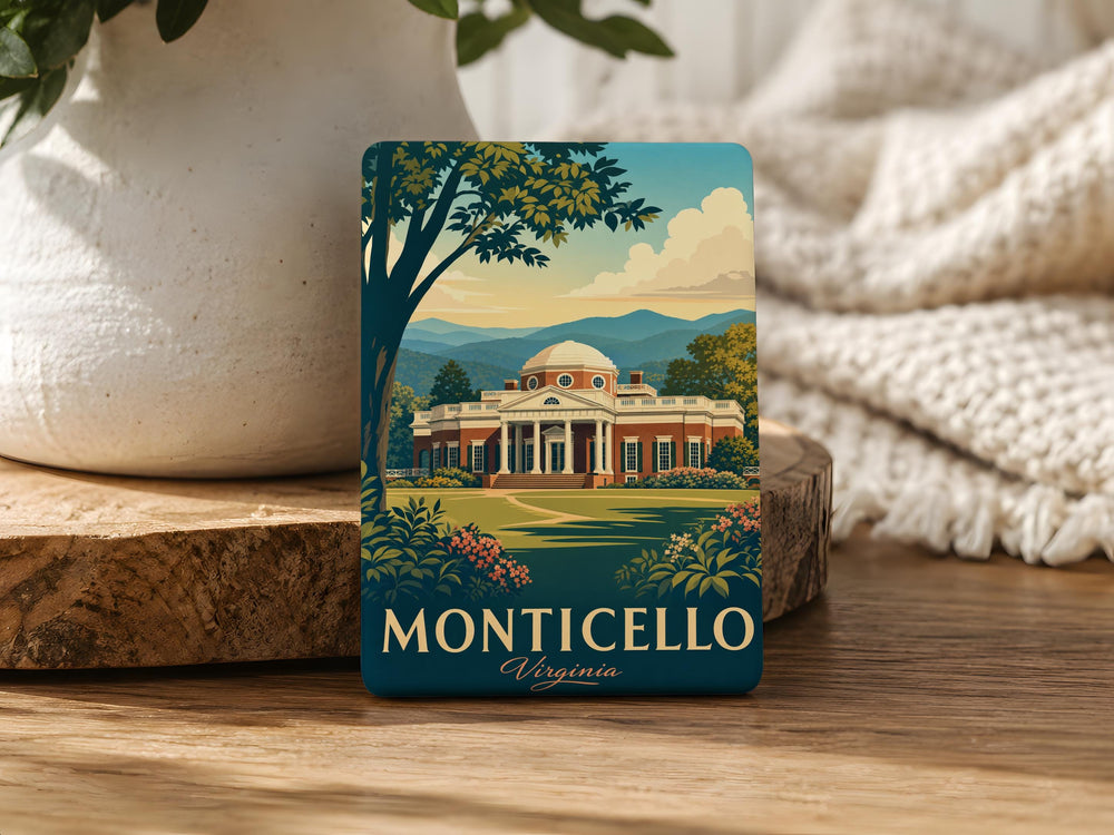 Monticello Fridge Magnet, Thomas Jefferson Home Souvenir, Charlottesville Virginia Landmark Magnet, Historic Estate Gift