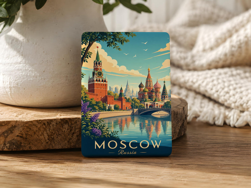 Moscow Russia Fridge Magnet, Moscow City Souvenir Magnet, Russia Travel Keepsake, Moscow Landmark Refrigerator Magnet