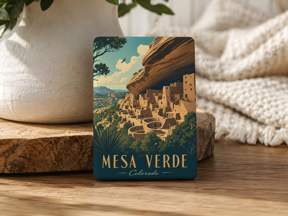 Mesa Verde Cliff Dwellings Fridge Magnet, Ancient Puebloan Ruins, Colorado National Park Souvenir Magnet, Southwest Travel Gift