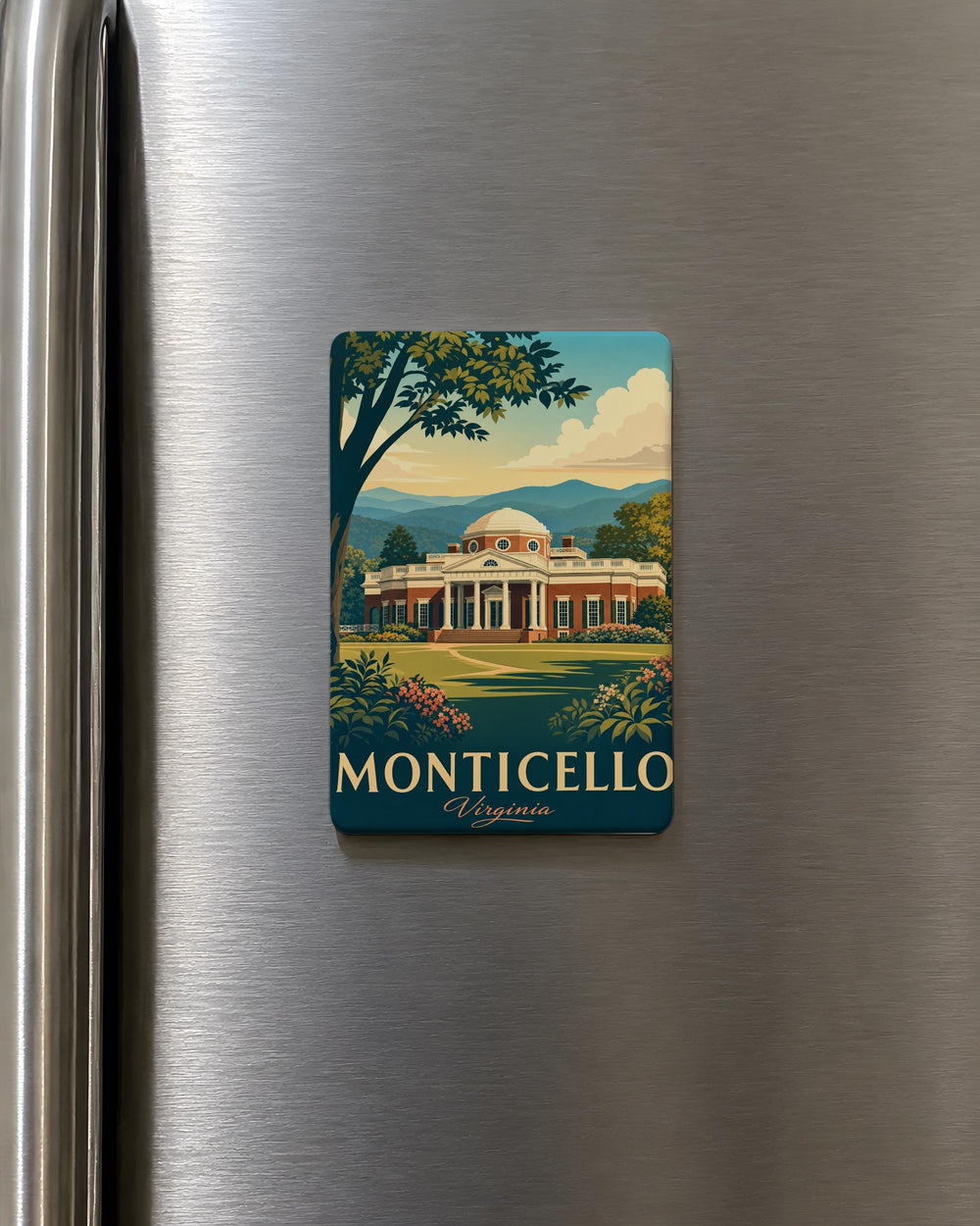 Monticello Fridge Magnet, Thomas Jefferson Home Souvenir, Charlottesville Virginia Landmark Magnet, Historic Estate Gift