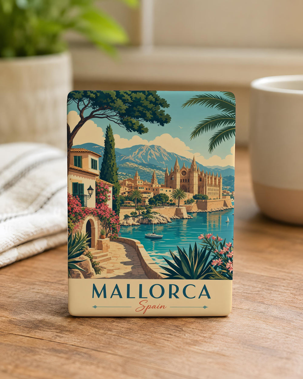 Mallorca Spain Fridge Magnet, Mallorca Souvenir Magnet, Spain Travel Gift, Balearic Islands Keepsake, Mallorca Vacation Memory Magnet