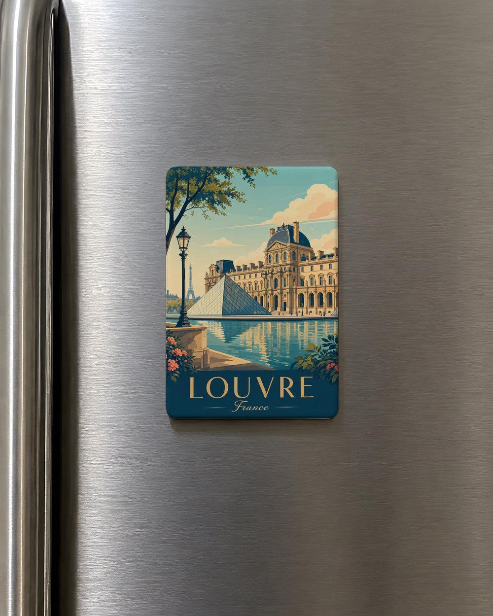 Louvre Museum Fridge Magnet, Paris France Souvenir Magnet, Louvre Landmark Refrigerator Magnet, Travel Gift Magnet