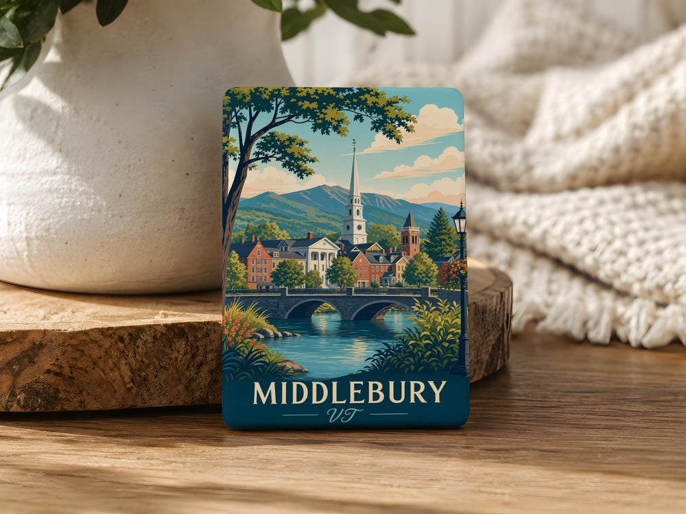 Middlebury VT Fridge Magnet, Middlebury Vermont Souvenir Magnet, Vermont Travel Gift, Middlebury Keepsake Magnet, VT Landmark Magnet