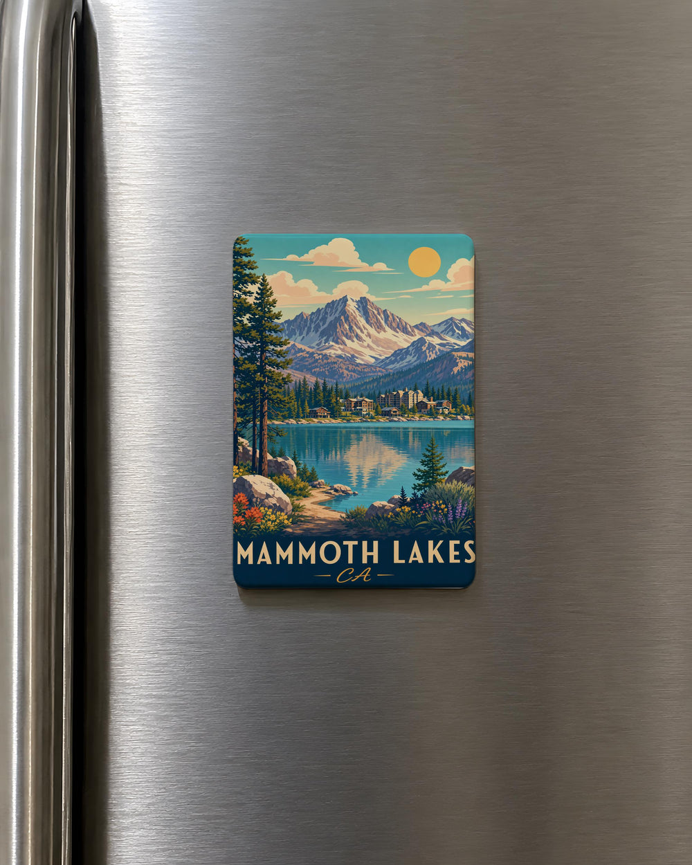 Mammoth Lakes CA Fridge Magnet, California Mountain Town Souvenir Magnet, Sierra Nevada Travel Keepsake Magnet