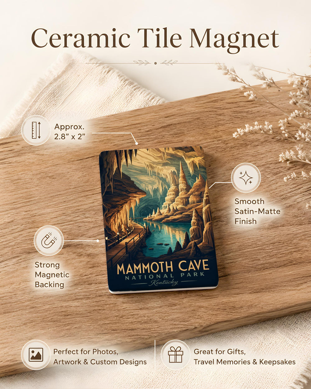 Mammoth Cave National Park Fridge Magnet, Kentucky Cave Souvenir, Underground Caverns Travel Magnet, National Park Gift